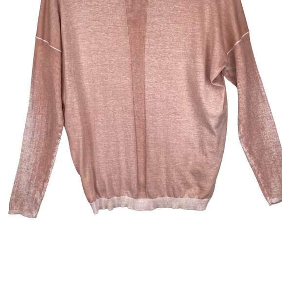 Blanc Noir Womens Boyfriend Sweater Size Large Pink Long Sleeve 100% Cotton - Picture 8 of 10